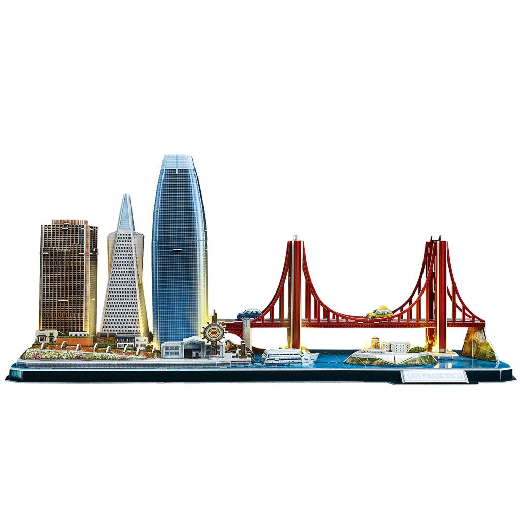 Cubic fun cubic fun 3d puzzel city line san francisco + led verlichting 90 stukjes