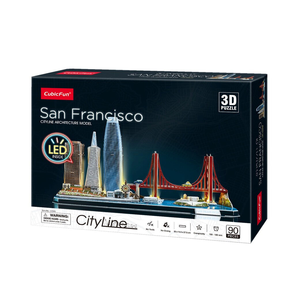 Cubic Fun 3d Puzzle City Line San Francisco + LED Éclairage 90 pièces