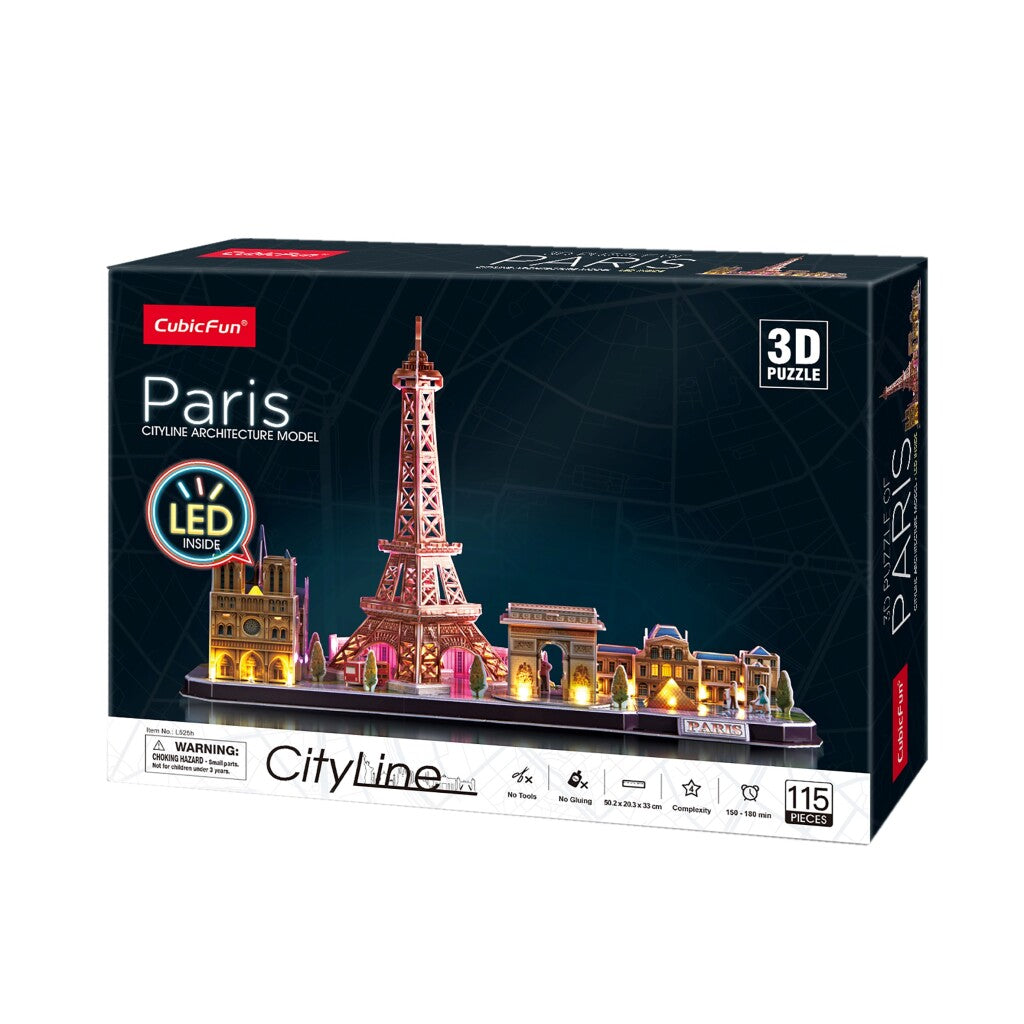 Cubic fun cubic fun 3d led puzzel parijs 115 stukjes