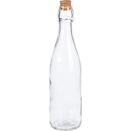 Excelente garrafa de vidro para utensílios domésticos com rolha 500ml transparente