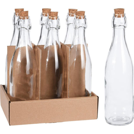 Excelente garrafa de vidro para utensílios domésticos com rolha 500ml transparente