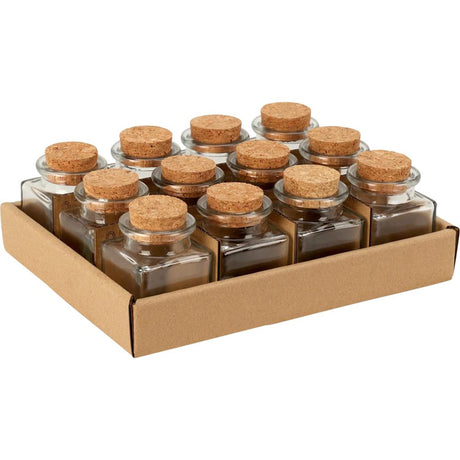 Excellent houseware glass storage jar with cork lid 50ml