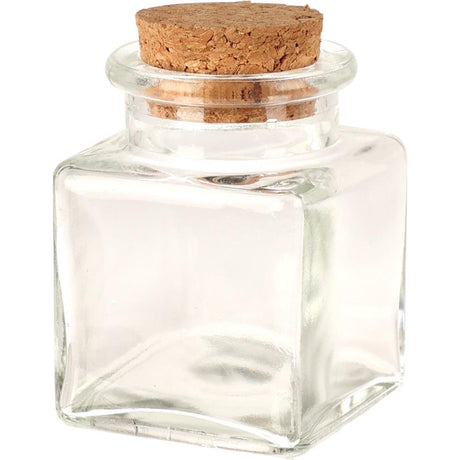 Excellent houseware glass storage jar with cork lid 50ml