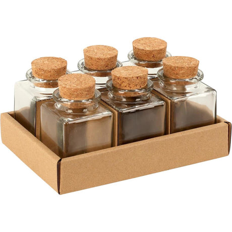 Excellent houseware storage jar glass with cork lid 80ml