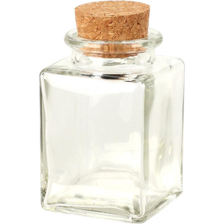 Excellent houseware storage jar glass with cork lid 80ml