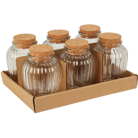 Excellent houseware glass storage jar with cork lid 280ml