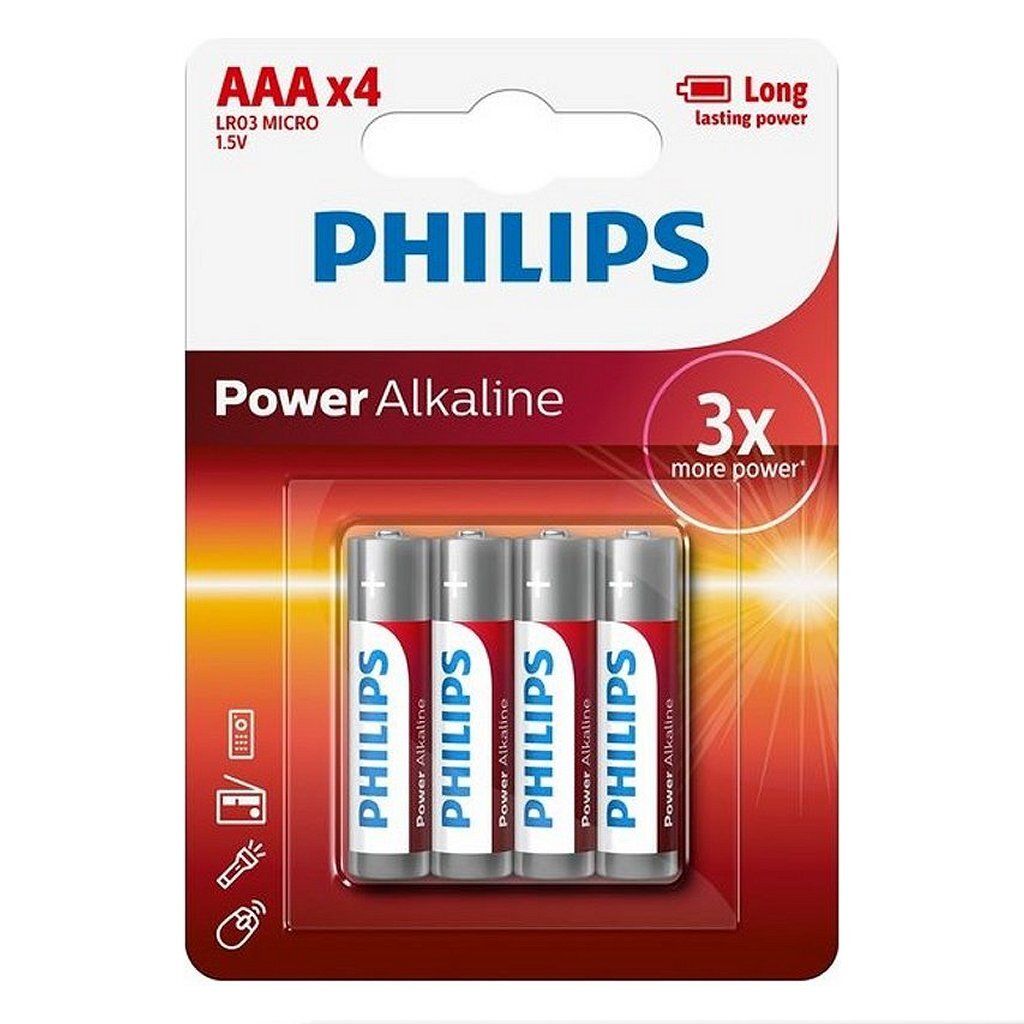 Philips Power Alkaline AAA LR03 MINI Penlite Blister 1010