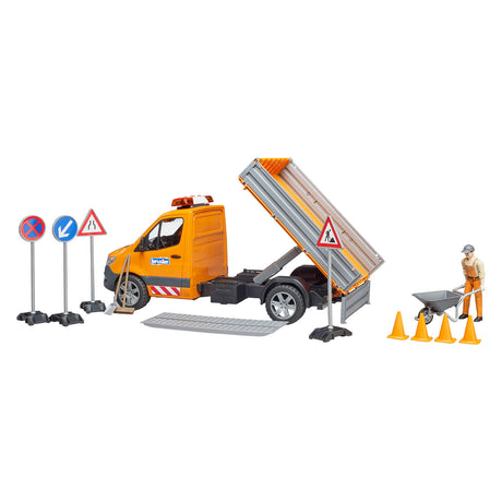 Bruder Mercedes-Benz Sprinter silniční stavba + figurka a doplňky