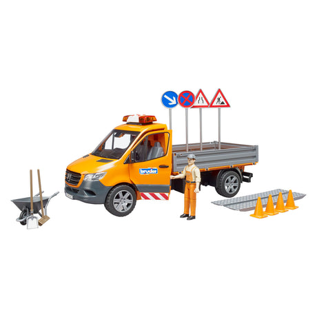 Bruder Mercedes-Benz Sprinter silniční stavba + figurka a doplňky
