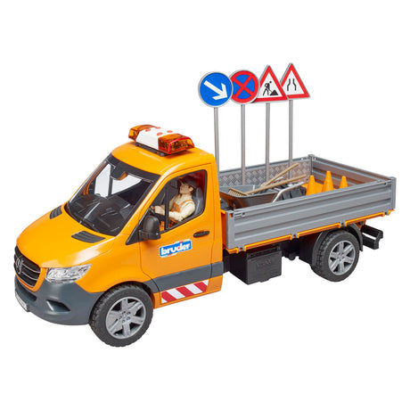 Bruder Mercedes-Benz Sprinter silniční stavba + figurka a doplňky