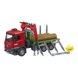 Bruder Mercedes-Benz Arocs Holz Camion mat Kranarm an 3 Bamstämm