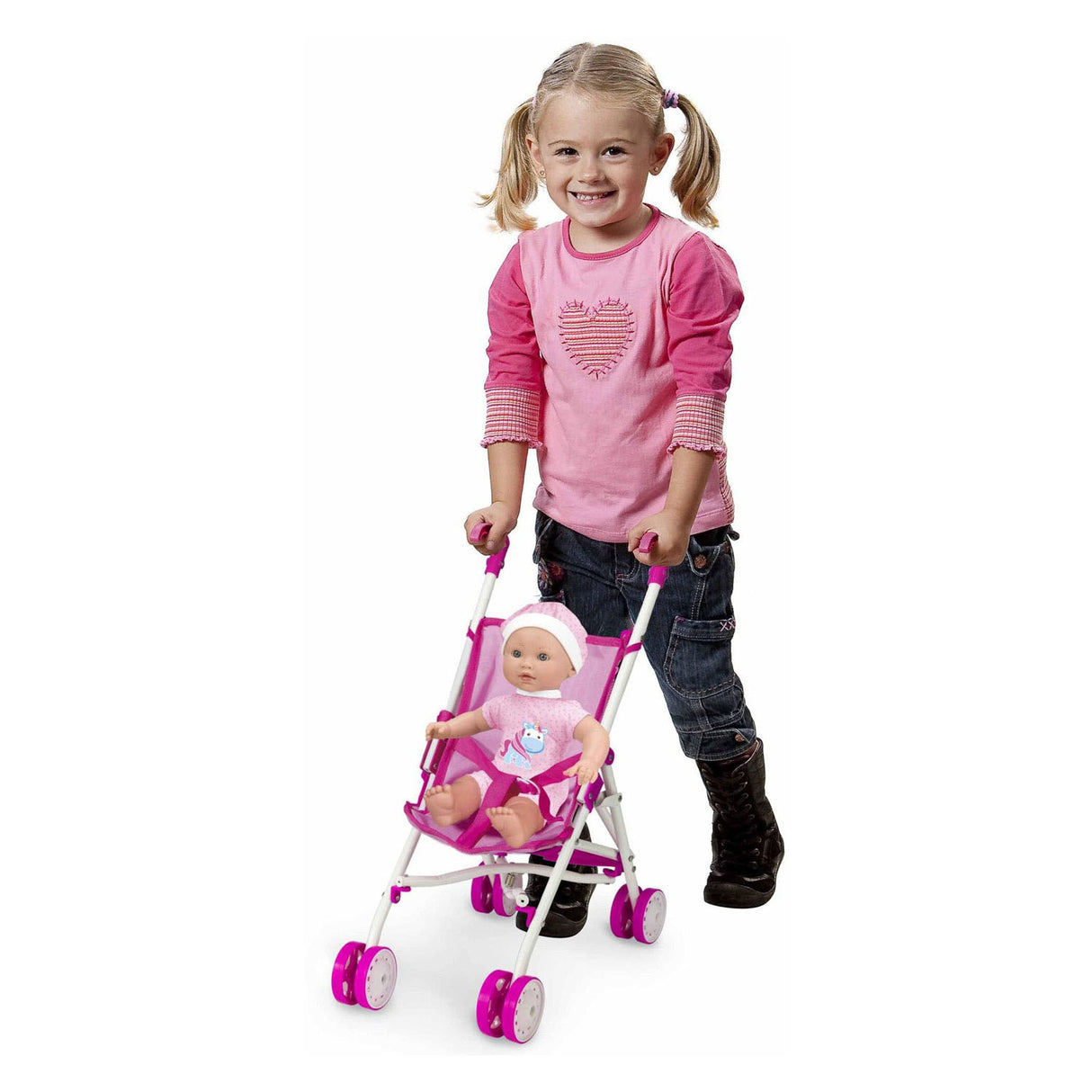 Babypop met buggy - 35cm
