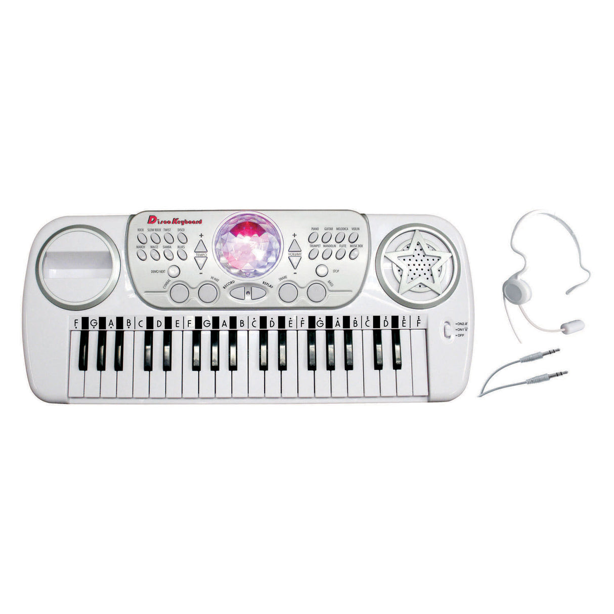 Imp disco keyboard 37 keys, discobal en hoofdmicrofoon