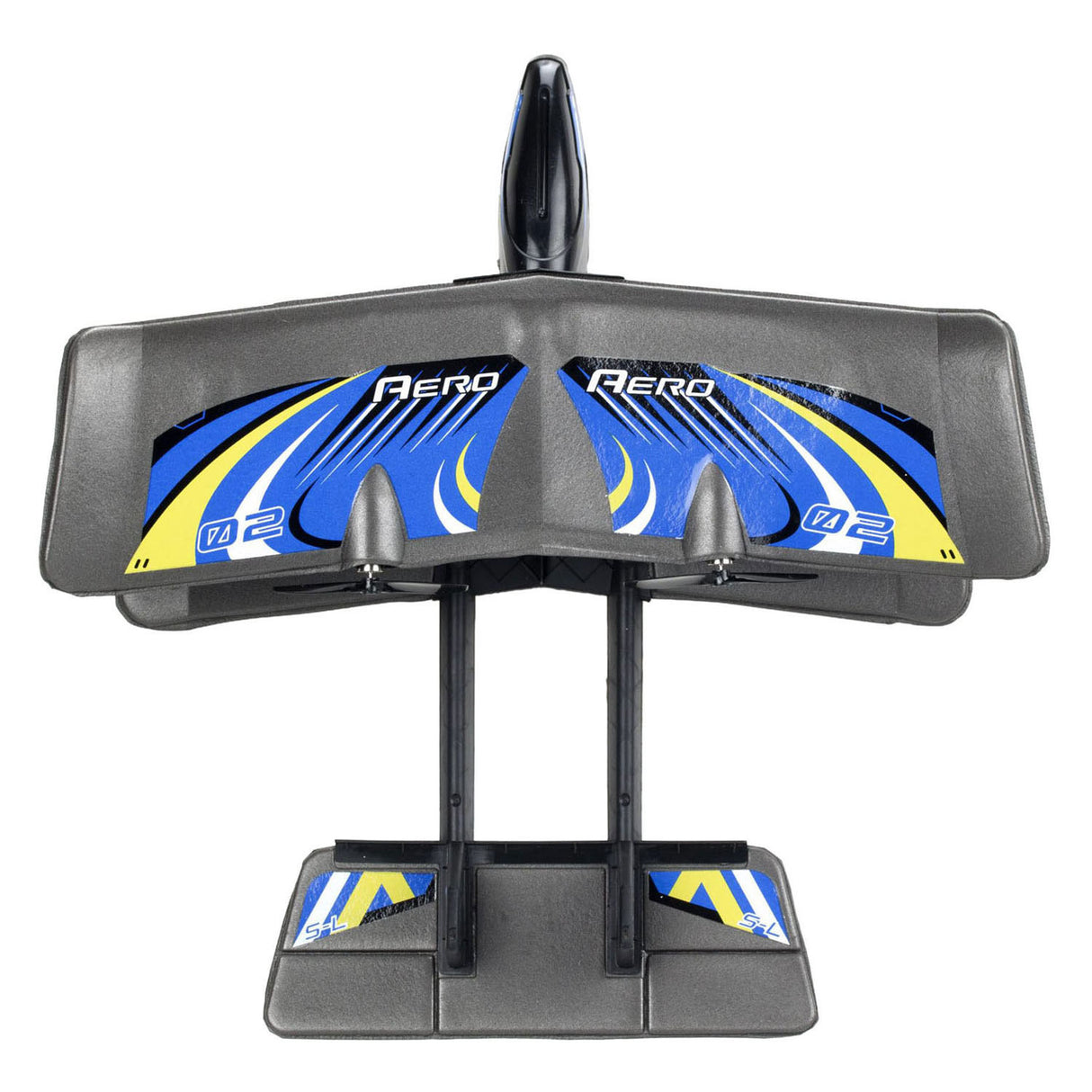 Stříbrné rc letadlo b-wing evo modré