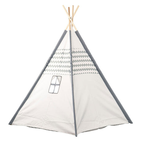 Tipi met houten stokken en vloerkleed - 120x120x150cm