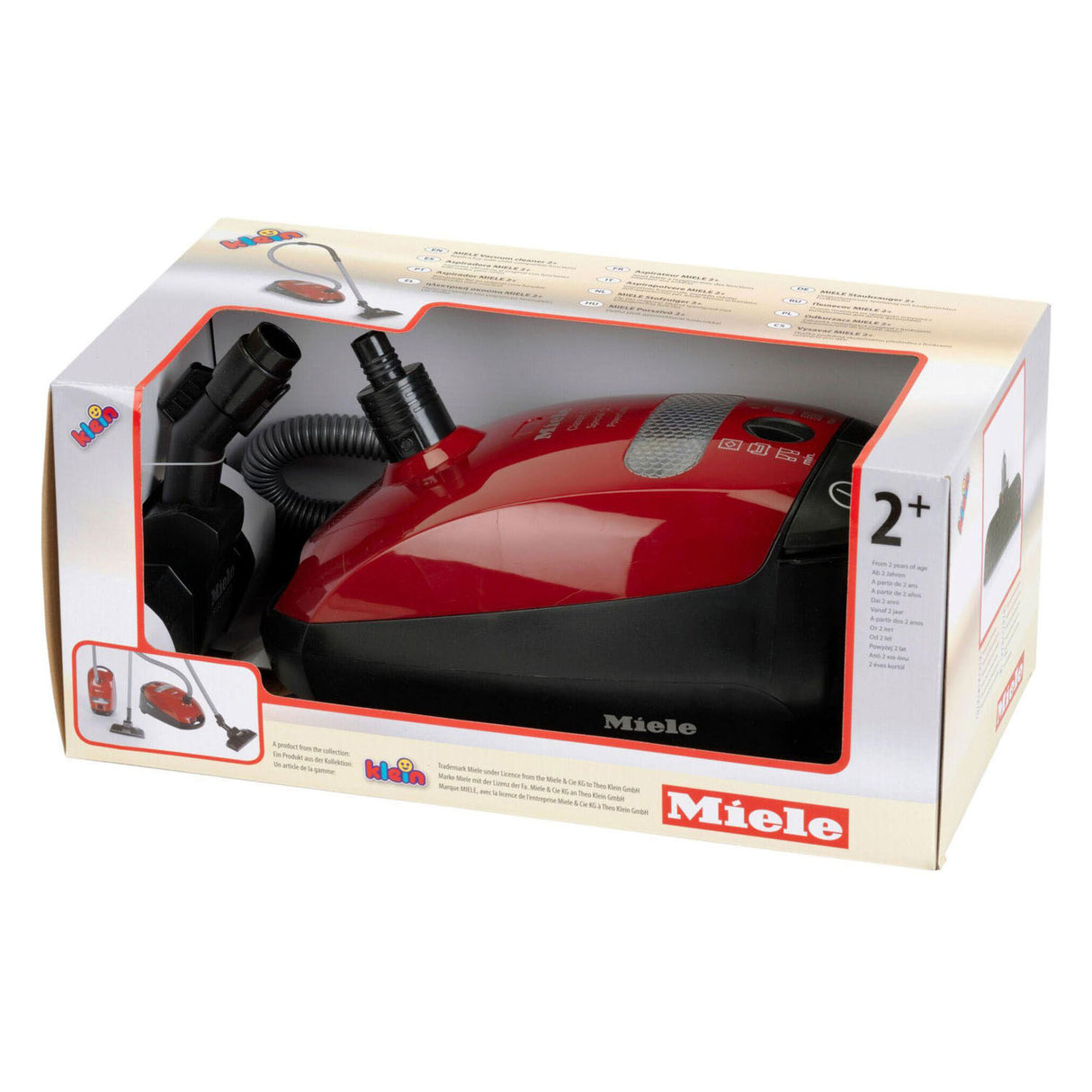 Klein toys miele vacuum cleaner - toy - incl. sound effects and practical handle - red