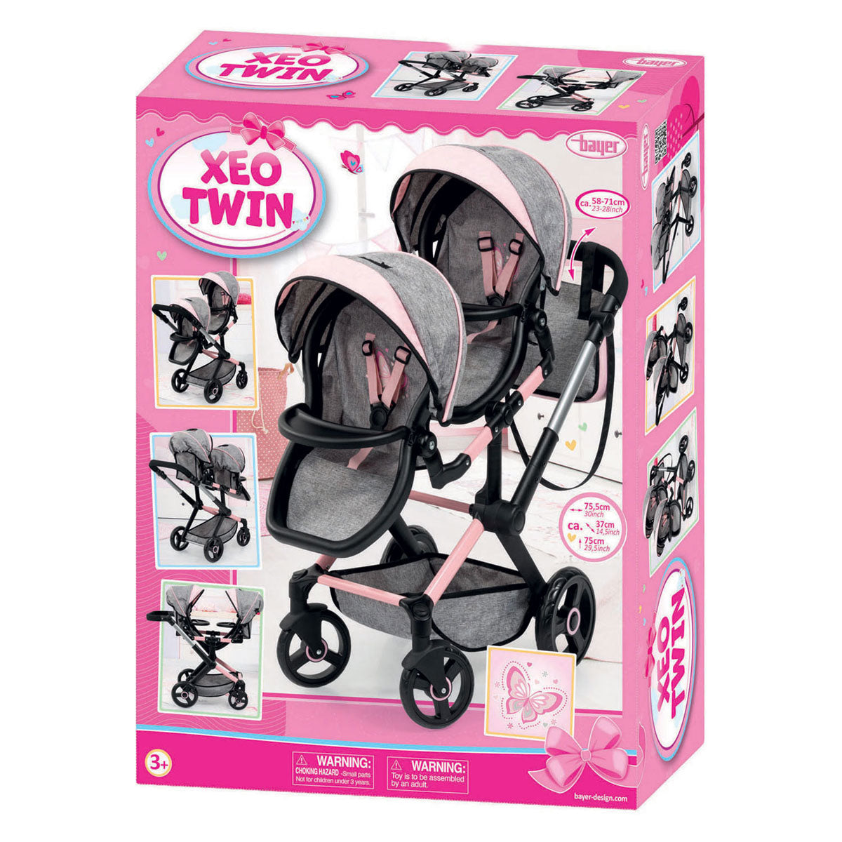 Xeo duo tweelingpoppenwagen - 46 cm