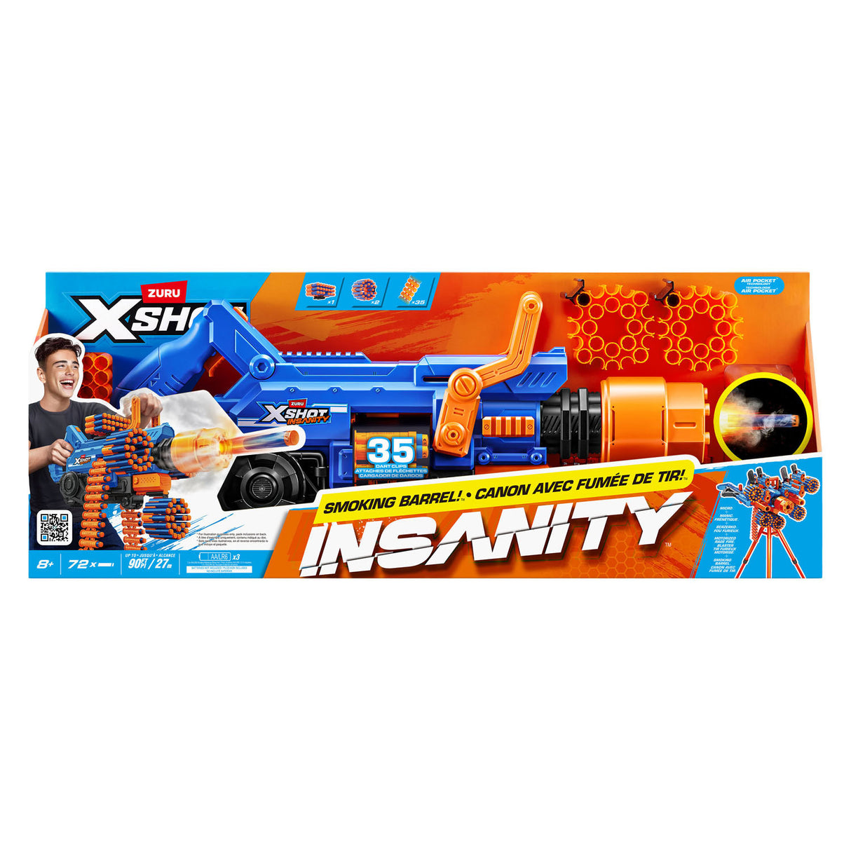Xshot zuru x-shot insanidade fumando barell - 72 dardos