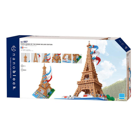 Bandai - Nanoblock - Eiffeltuerm Deluxe - Brick Minifigure 2500 Stécker - Bau Kit Montage Modell Monumenter Paräis - Bau Kit Spillsaachen fir Kanner 12 Joer a + Teenager Erwuessener - nbc057