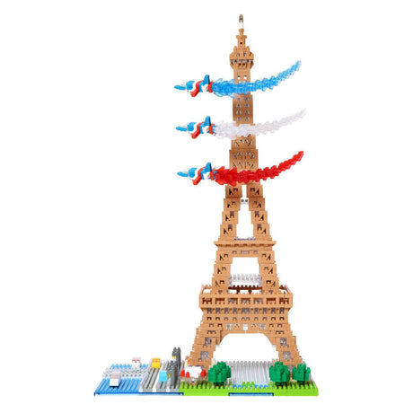 Bandai - Nanoblock - Eiffeltuerm Deluxe - Brick Minifigure 2500 Stécker - Bau Kit Montage Modell Monumenter Paräis - Bau Kit Spillsaachen fir Kanner 12 Joer a + Teenager Erwuessener - nbc057