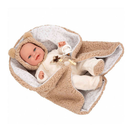 Elegance babyto babypop beige berenpakje met dekentje - 35 cm