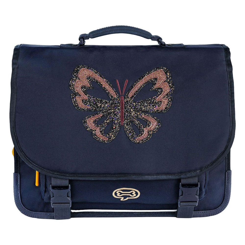 Stones and bones glitter butterfly navy cedar schooltas