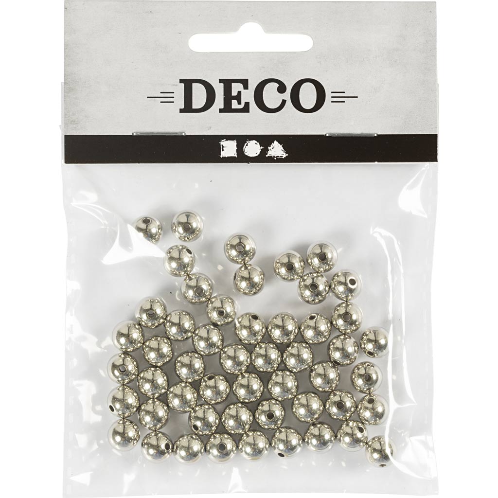 Creativ Company beads silver, 50 pcs.