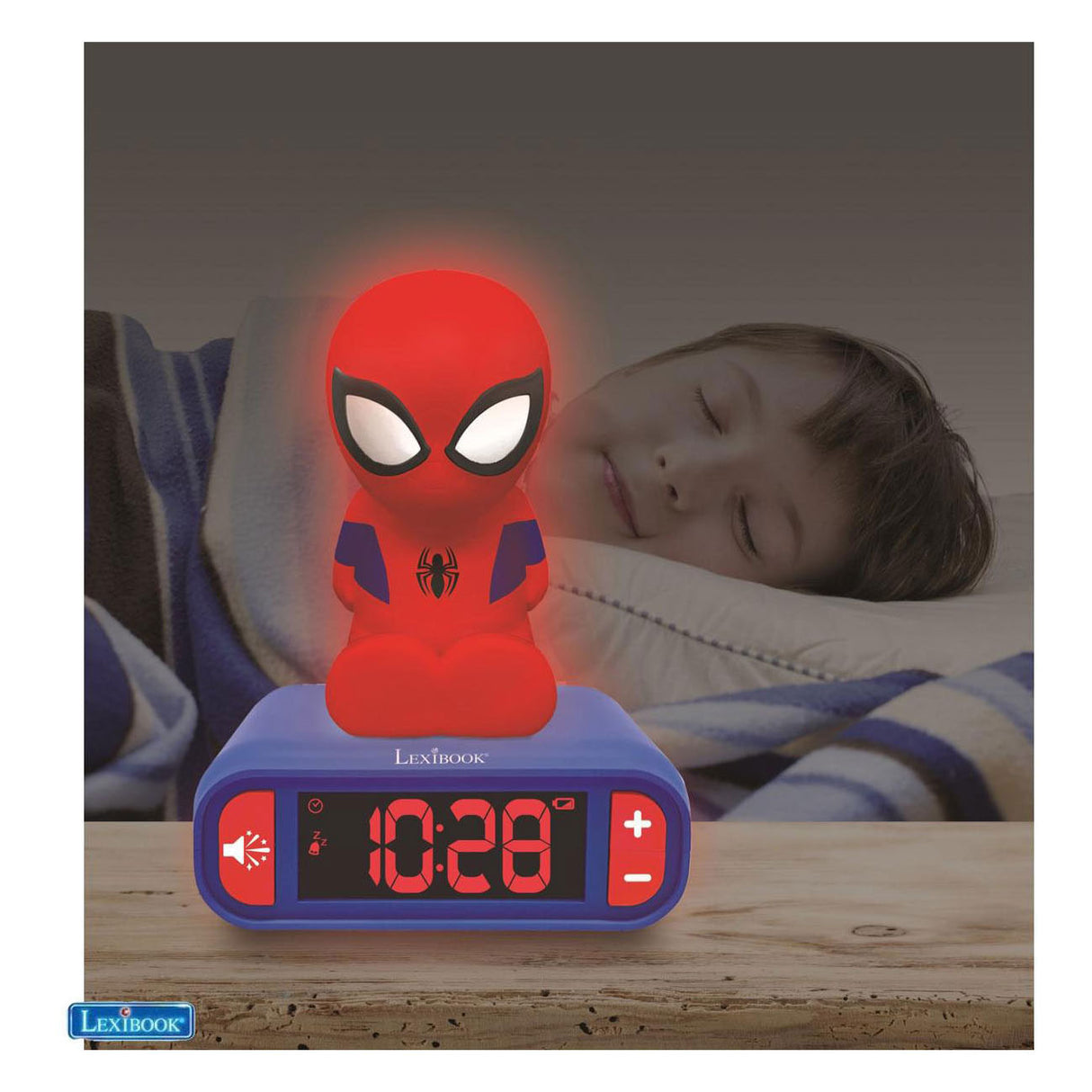 Lexibook Wecker mat Nuetslicht 3D Design Spiderman a Sound Effekter