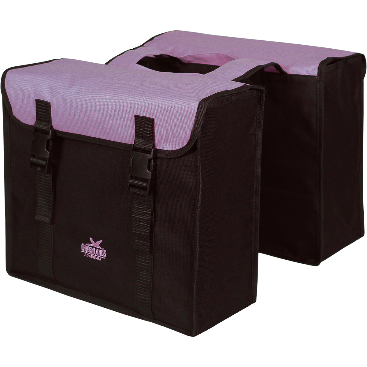 Greenlands dubbelväska, L Black Purple. Dimensioner 38x34x13cm. Innehåll 35L