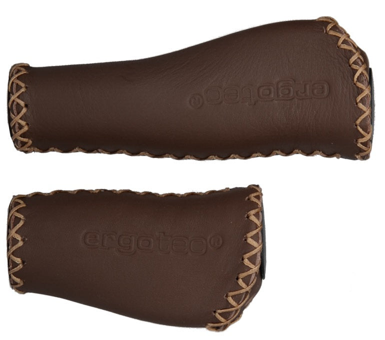 Ergotec Monaco Set Handles Leather 135 92mm Brown