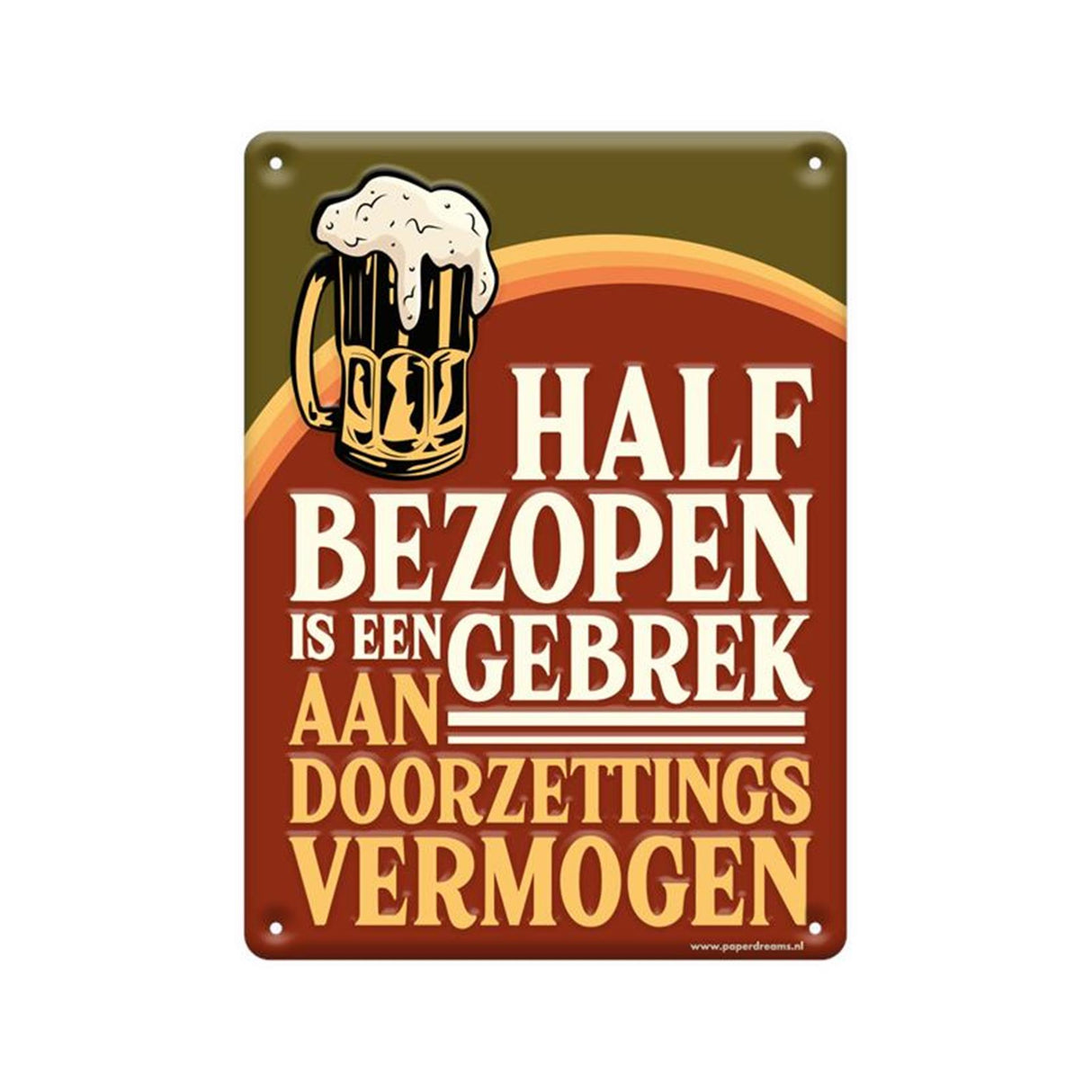 Paperdreams textskylt metall - halvfull