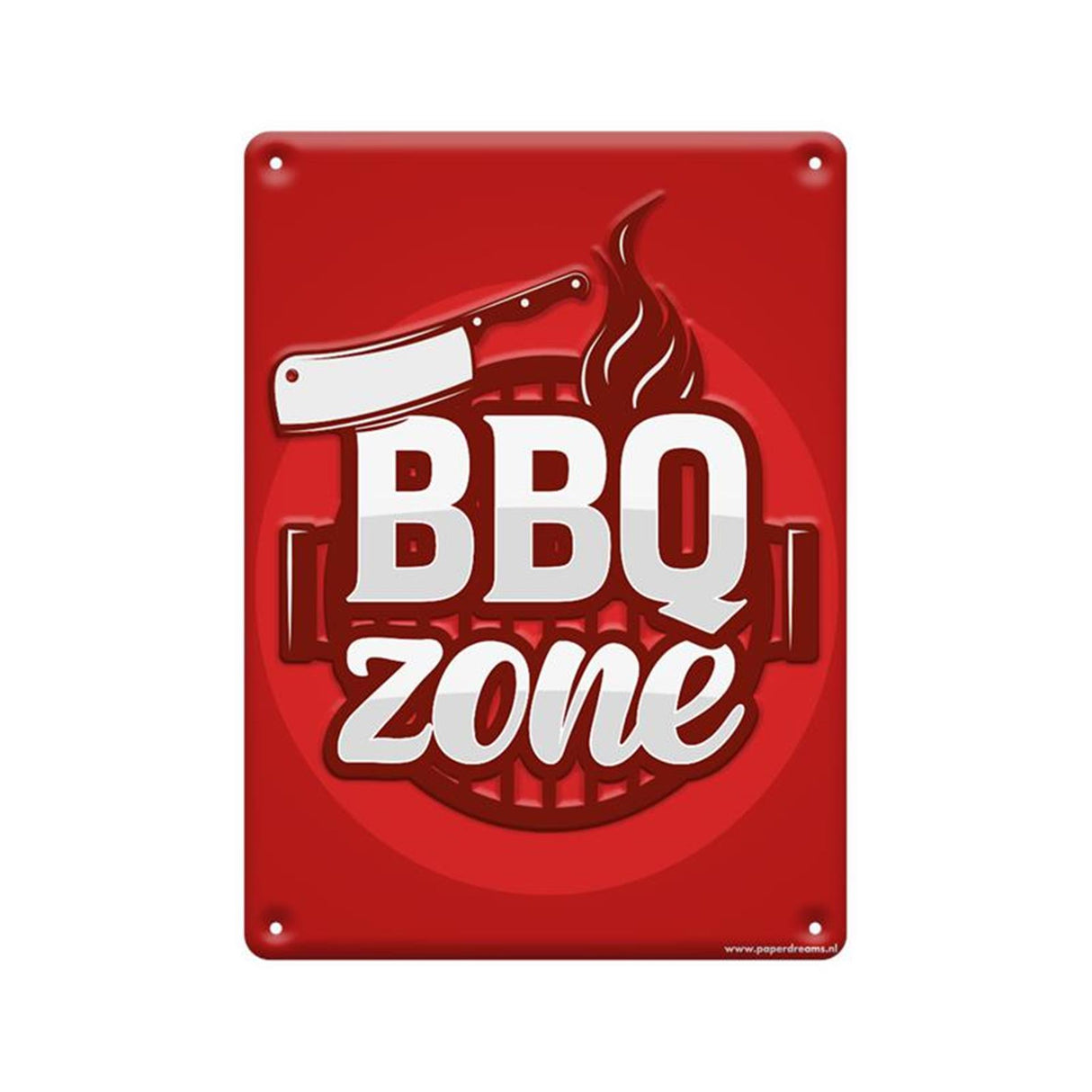 Paperdreams metal text sign - BBQ zone