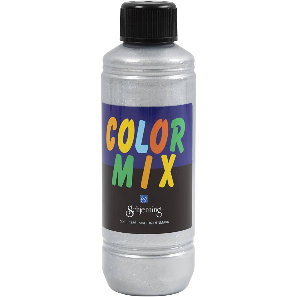 Glittermaling, sølv, 250 ml 1 flaske