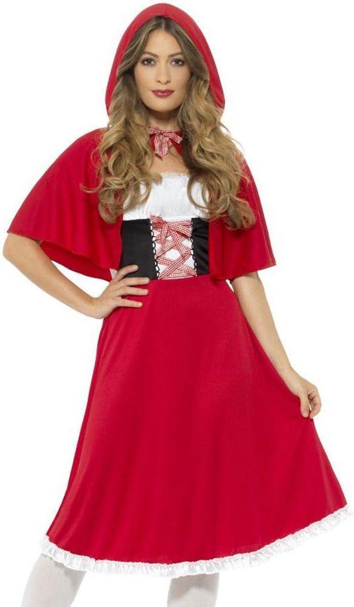 Smiffys Little Red Riding Hood dress with cape ladies - size s