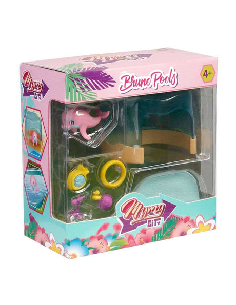 Famosa mymy City - Figur Bruno den Delfin a Schwämm Accessoiren