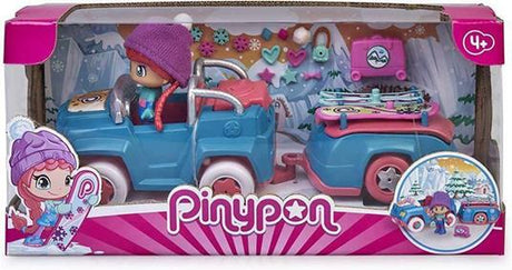 Famosa pinypon - Ski Jeep mat Trailer a Figur