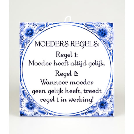 Paperdreams tegel delfts blauw - moeders regels