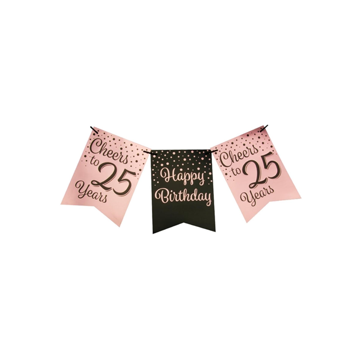 Paperdreams flaggkrans rosa svart - 25