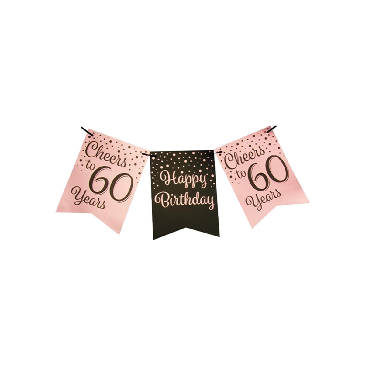 Paperdreams flaggkrans rosa svart - 60