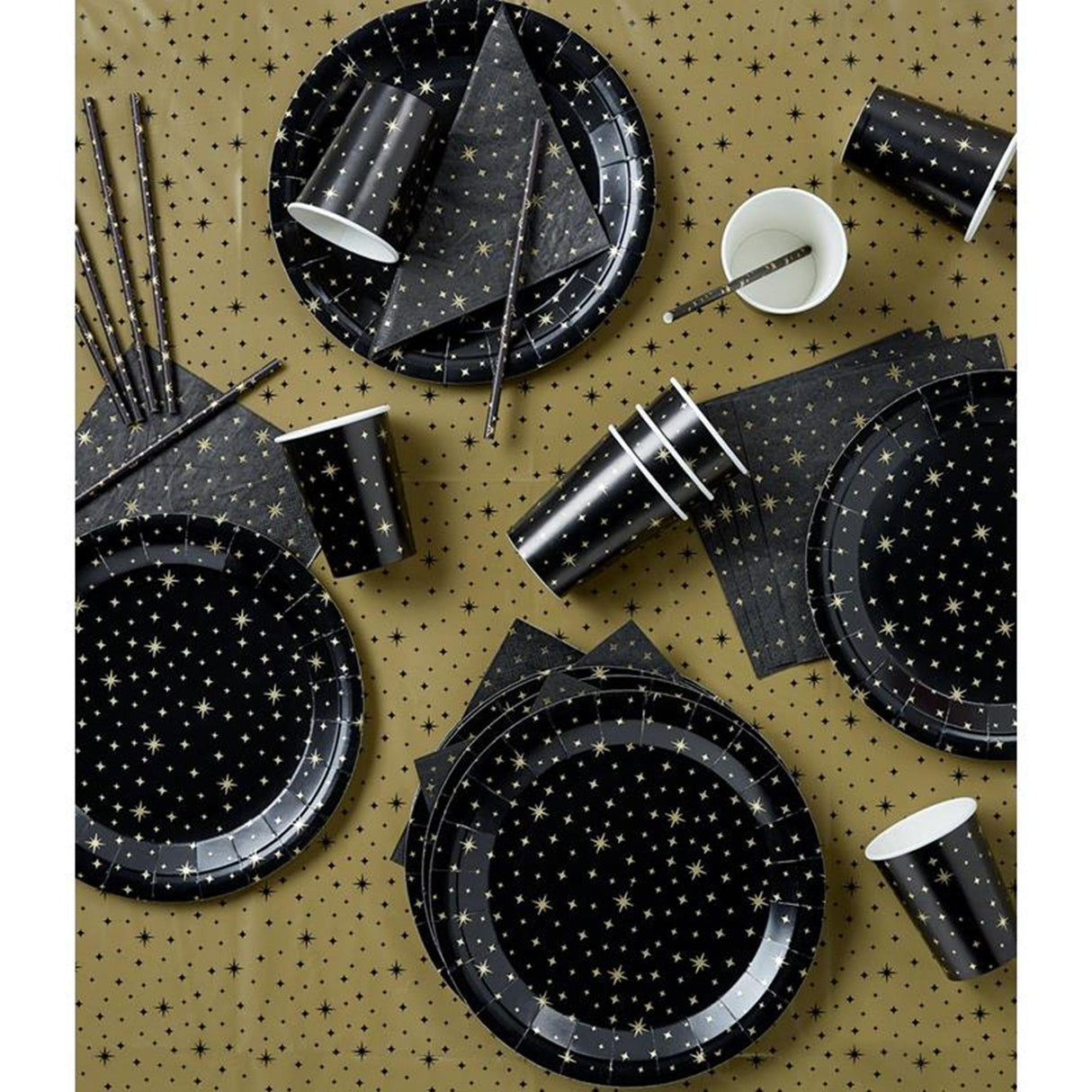 Paperdreams party table set - black gold