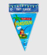 Paperdreams party flag - retirement cartoon