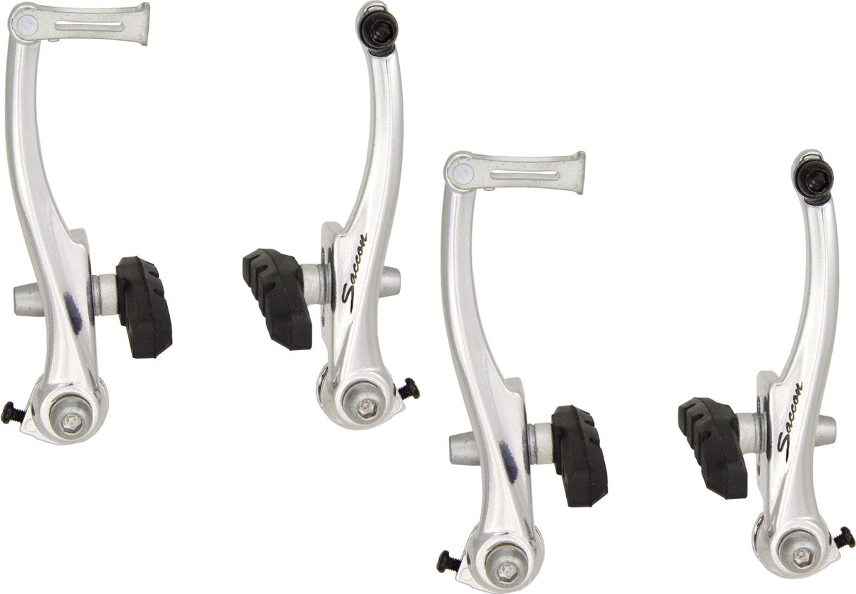 SACCON V-BRAKE SET FRONT OCH BAKT ALUMINIUM SILVER