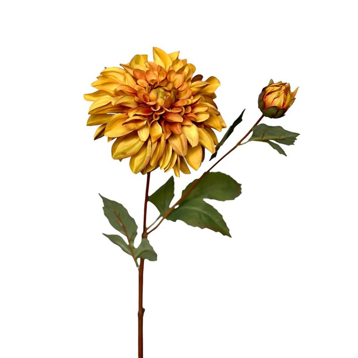 Roberts collection artificial flower artificial flower dahlia branch 1x open + bud 80cm ocher yellow
