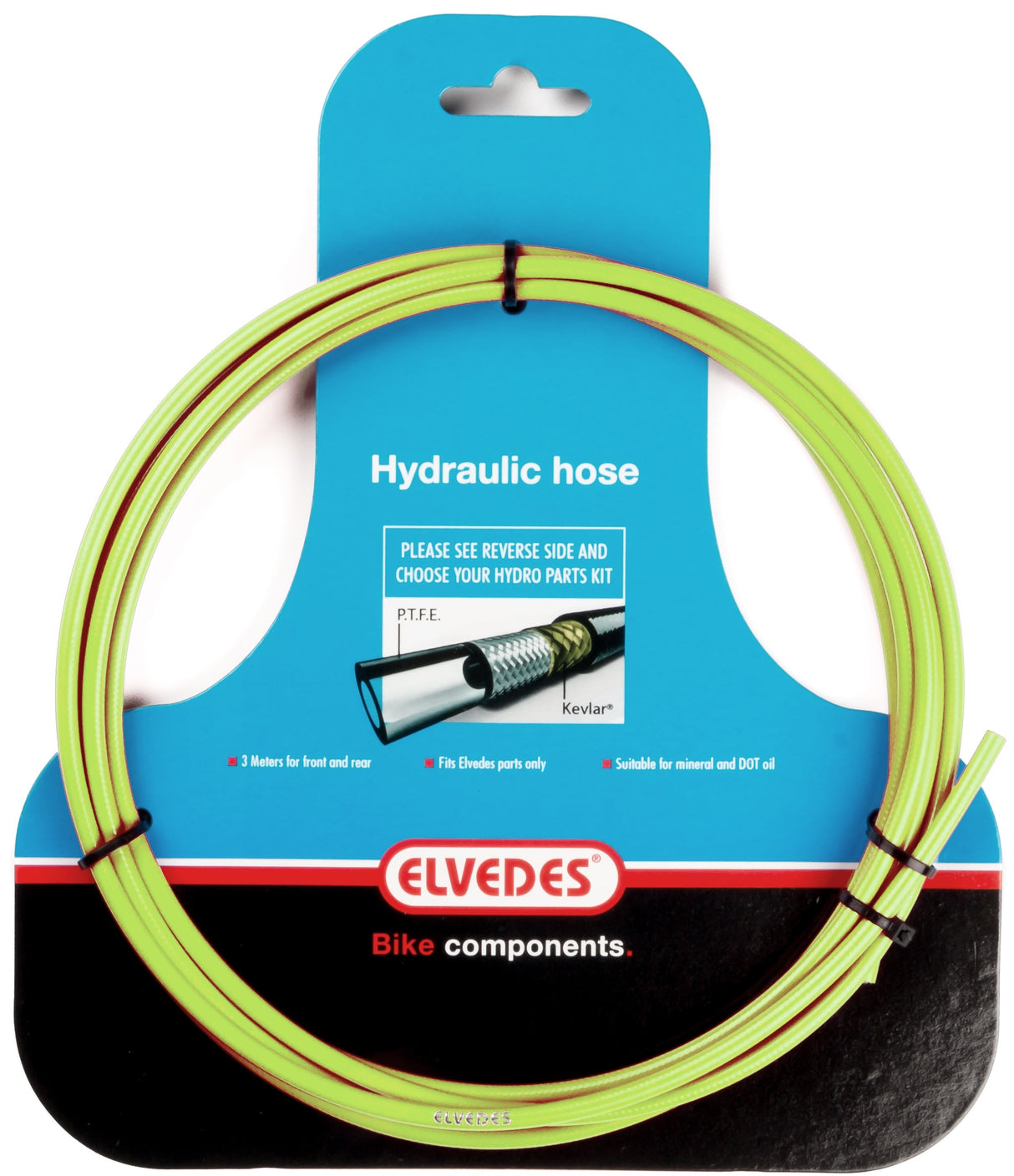 Hydraulická trubka ELVEDES s podšívkou PTFE a Kevlar Protection Green (3 metry na mapě)