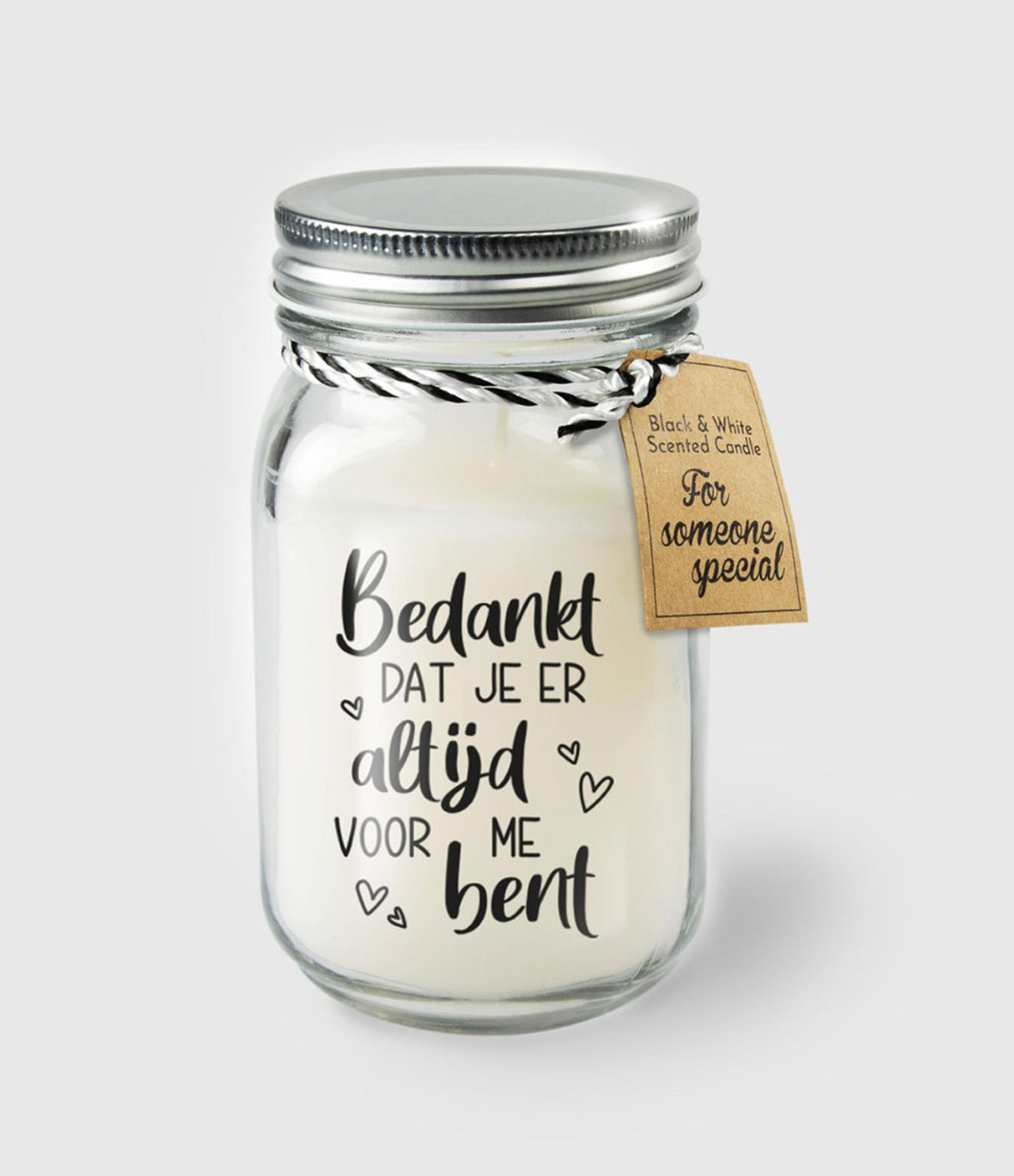 Paperdreams scented candle in glass - thank you