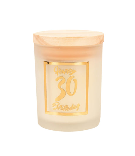 Paperdreams scented candle small gold white - 30 years