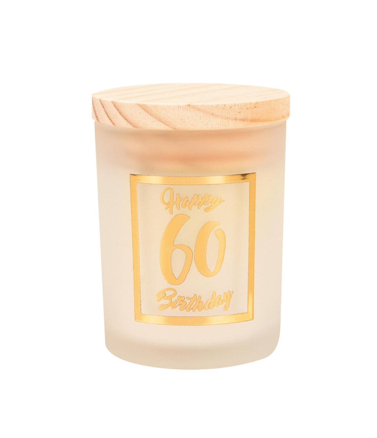 Paperdreams scented candle small gold white - 60 years