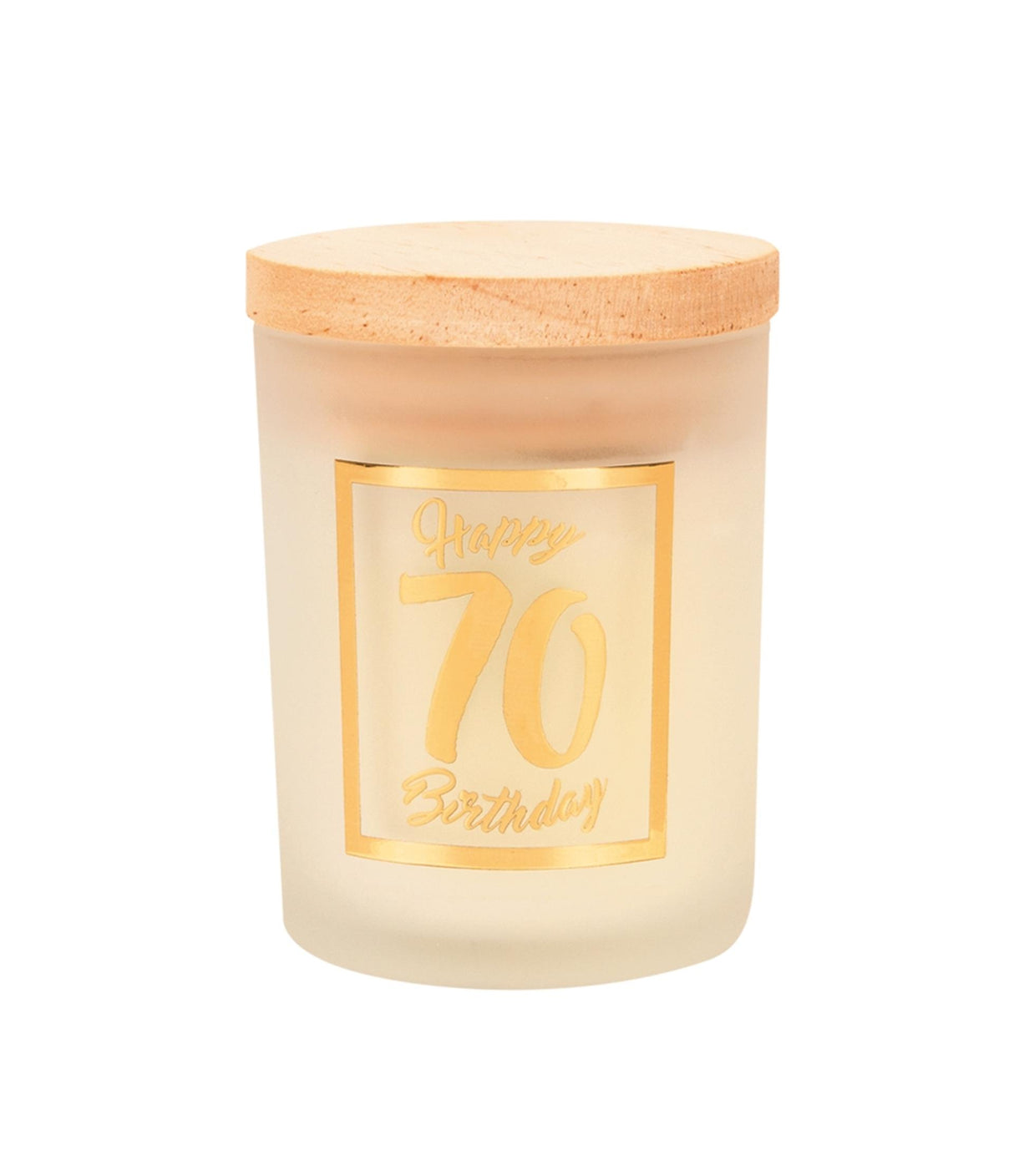 Paperdreams scented candle small gold white - 70 years