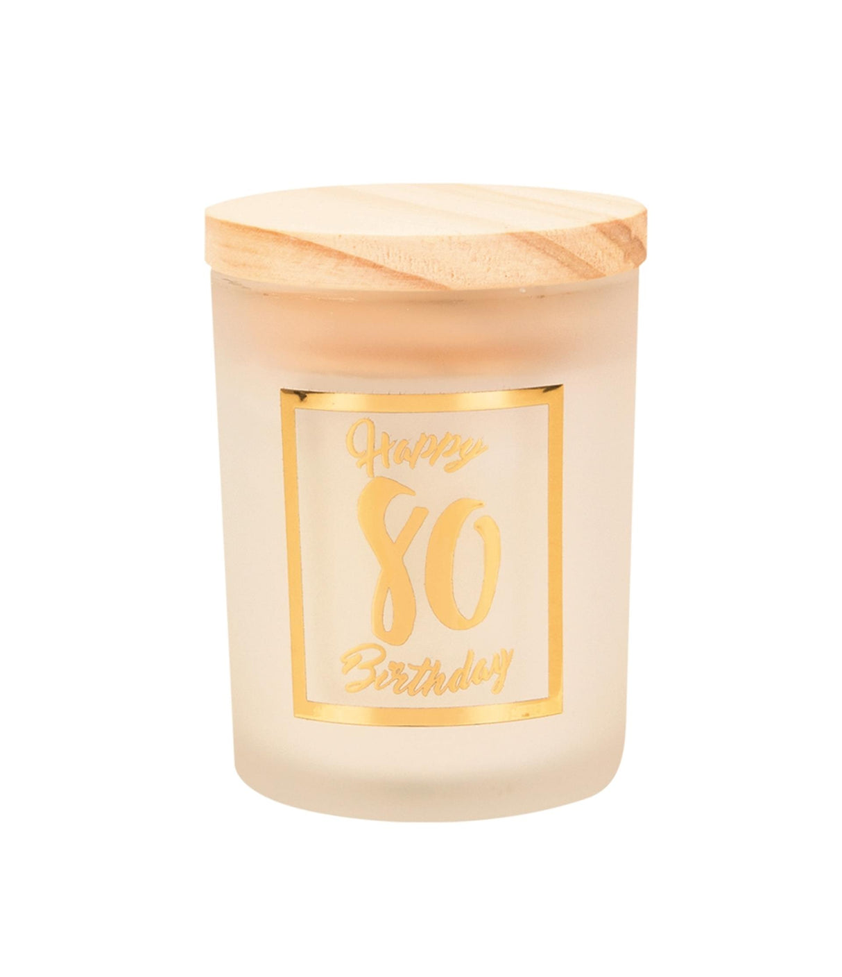 Paperdreams scented candle small gold white - 80 years