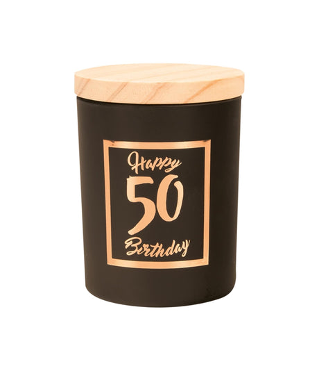 Paperdreams scented candle small pink black - 50 years
